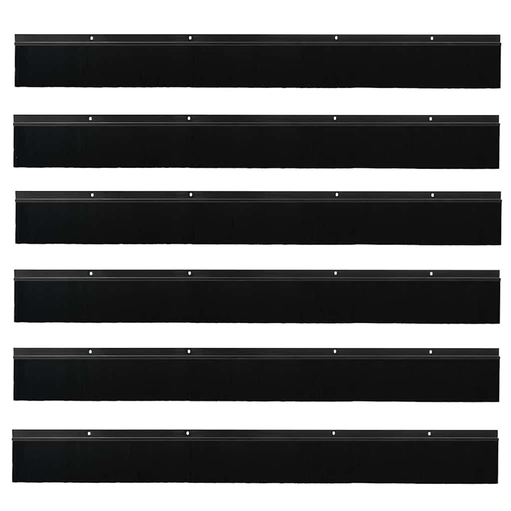Aufsteck Türbürstendichtungen 6 pcs Schwarz 100 cm