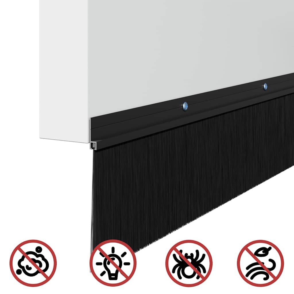 Aufsteck Türbürstendichtungen 6 pcs Schwarz 100 cm