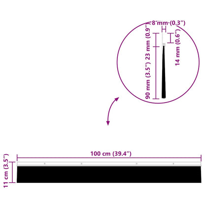 Aufsteck Türbürstendichtungen 12 pcs Schwarz 100 cm