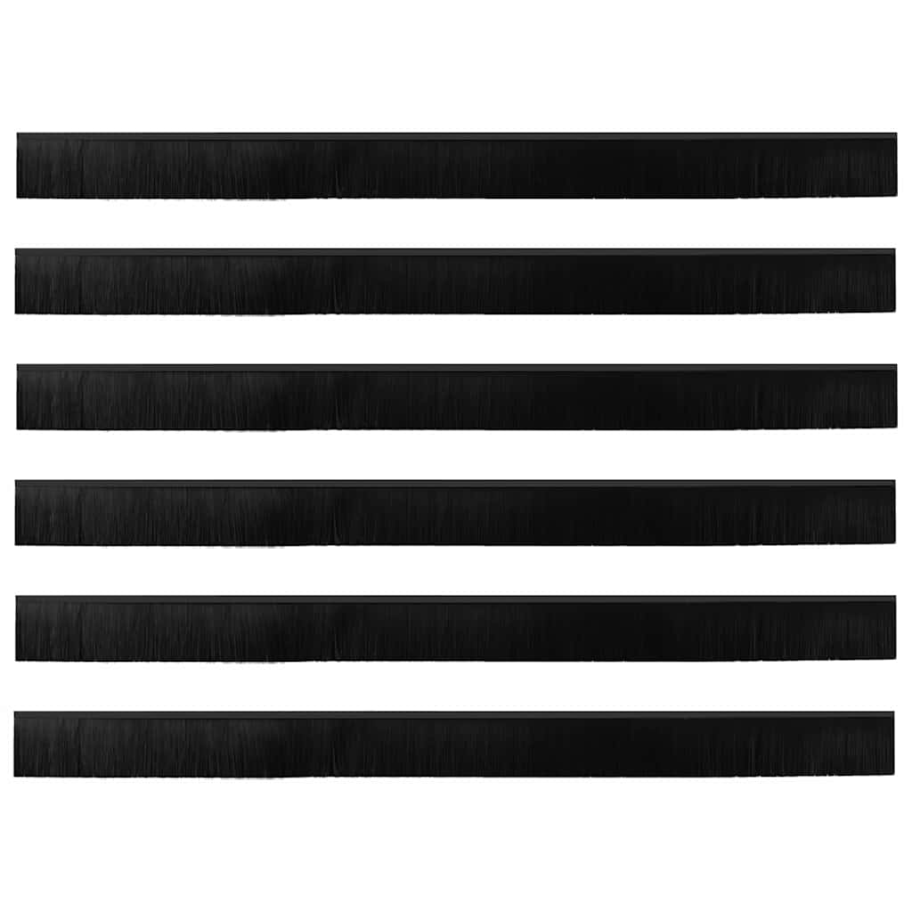Aufsteck Türbürstendichtungen 6 pcs Schwarz 100 cm