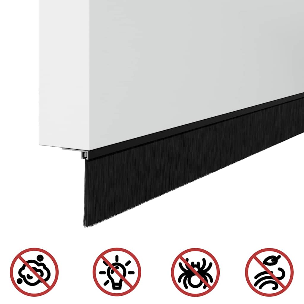 Aufsteck Türbürstendichtungen 6 pcs Schwarz 100 cm