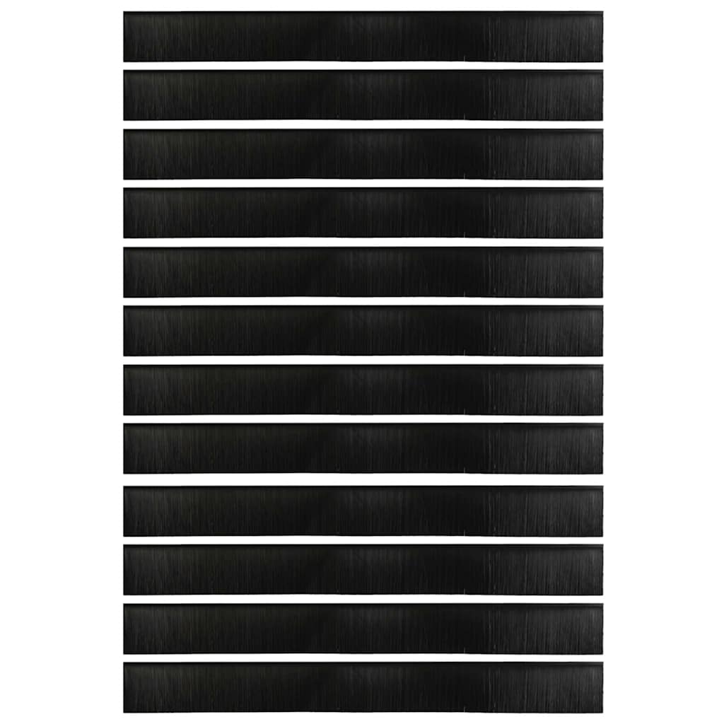 Aufsteck Türbürstendichtungen 12 pcs Schwarz 100 cm