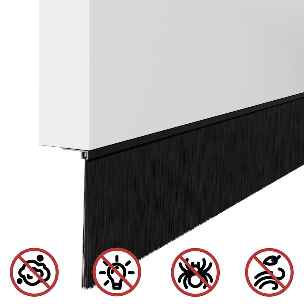 Aufsteck Türbürstendichtungen 12 pcs Schwarz 100 cm