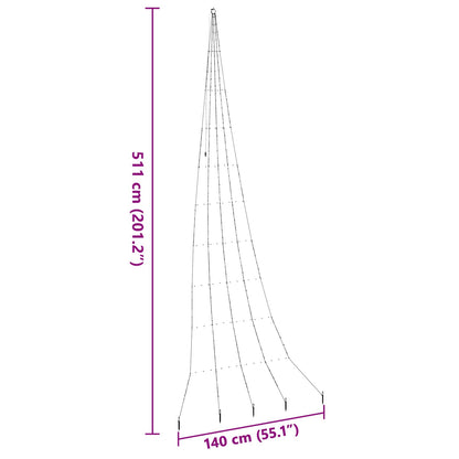 LED Weihnachtsbaum mit Erdspießen Warmes Weiß 511 cm Metall