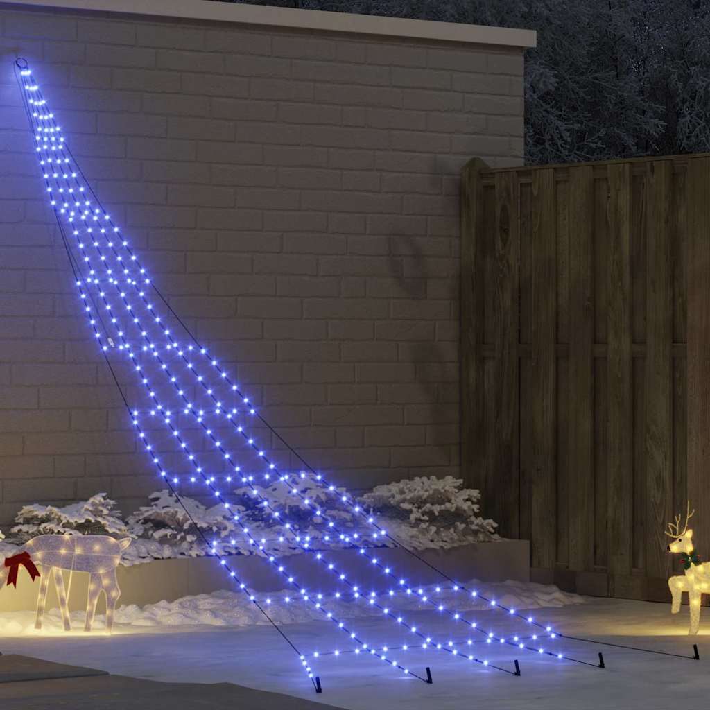 LED Weihnachtsbaum mit Erdspießen Blau 511 cm Metall