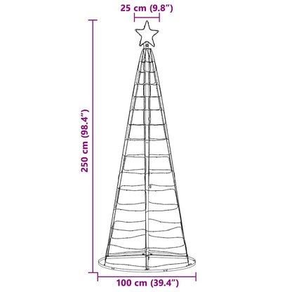 LED-Weihnachtsbaum mit 390 LEDs Warmes Weiß 250 cm Eisen