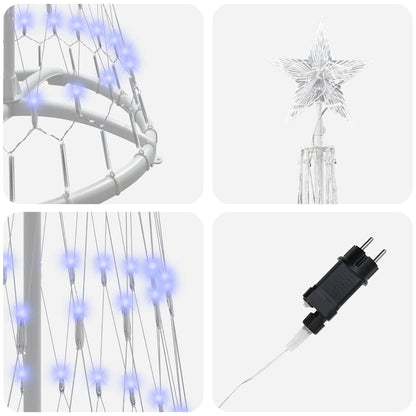 LED-Weihnachtsbaum mit 230 LEDs Blau 51 x 51 x 190 cm Metall