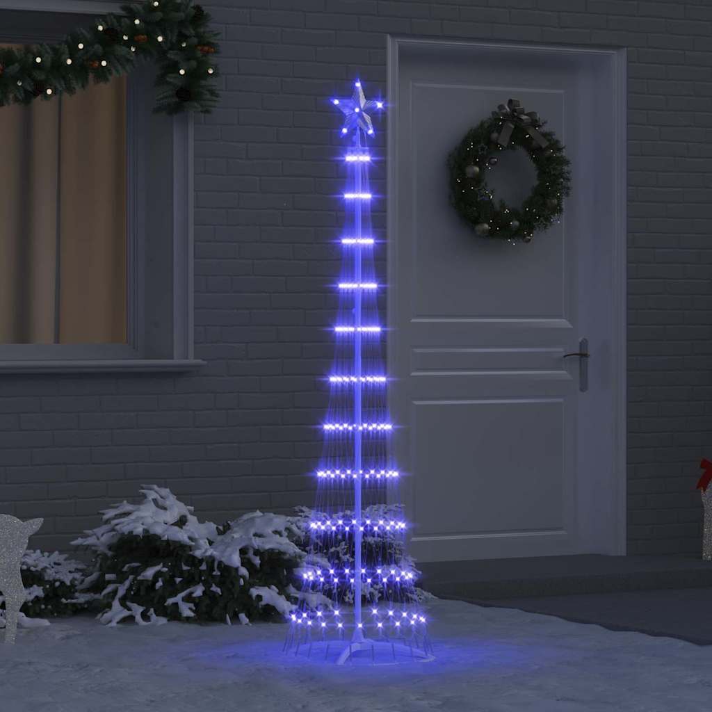LED-Weihnachtsbaum mit 230 LEDs Blau 51 x 51 x 190 cm Metall