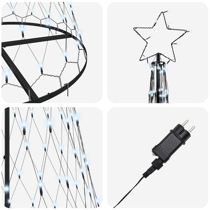 LED-Weihnachtsbaum mit 295 LEDs Kaltweiß 250 cm Metall