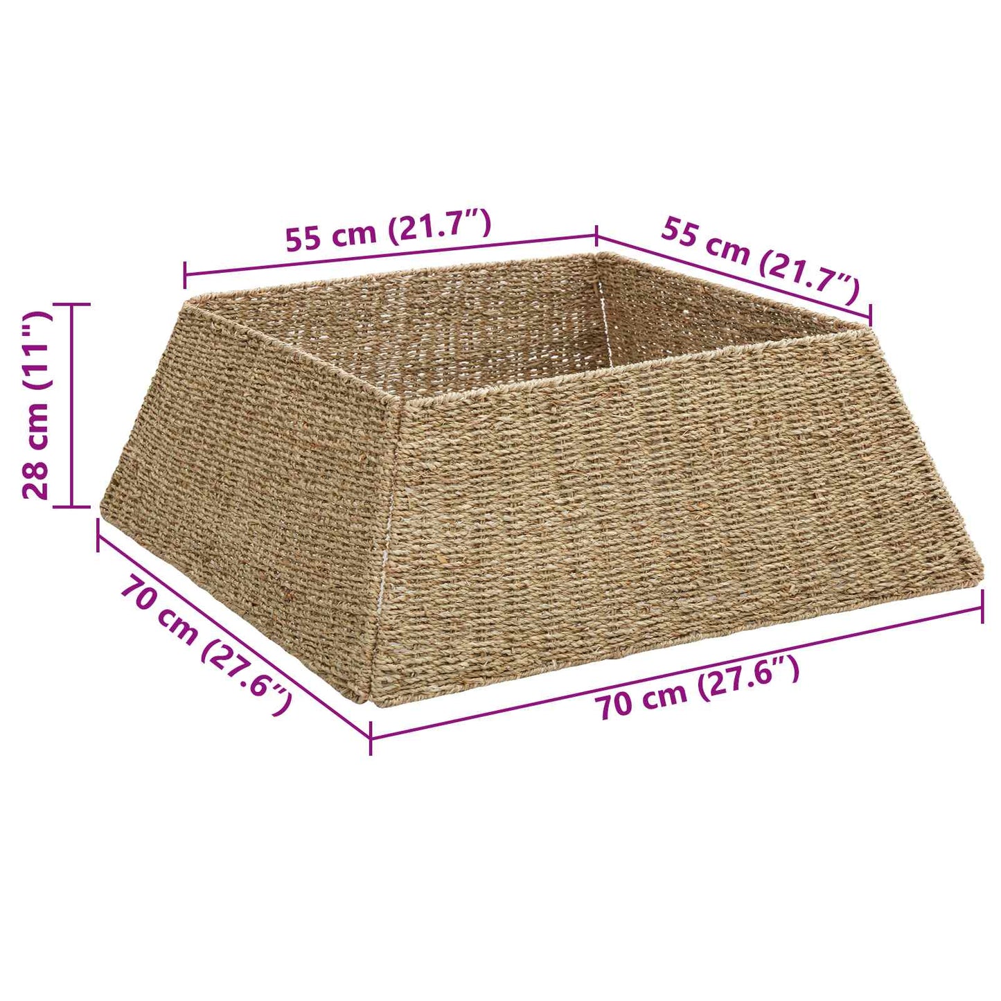 Weihnachtsbaumkragen Braun 70 x 70 x 28 cm das Seegras