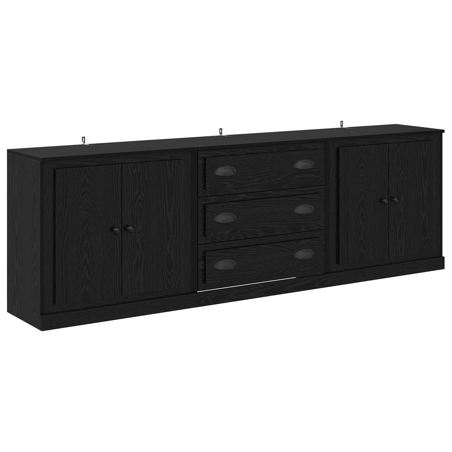 Sideboards 3 pcs Schwarz Eichen-Optik 70 x 35,5 x 67,5 cm