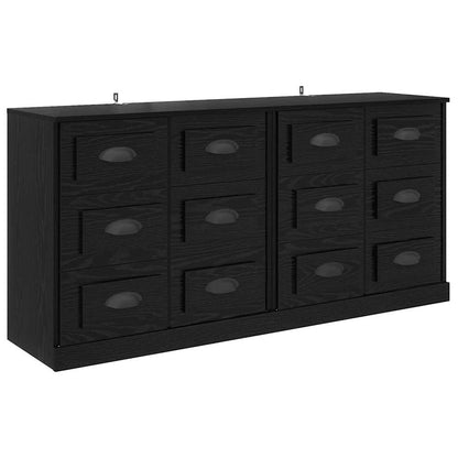 Sideboards 2 pcs Schwarz Eichen-Optik 70 x 35,5 x 67,5 cm