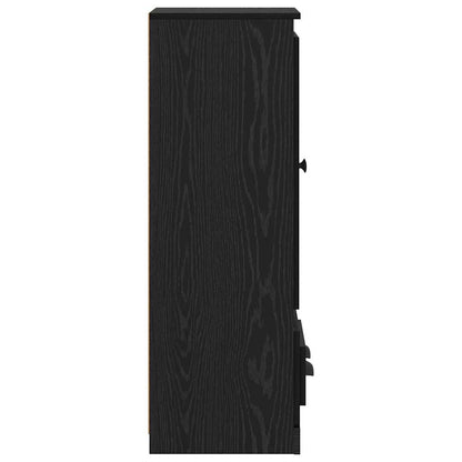 Highboard 3 pcs Schwarz Eichen-Optik Holzwerkstoff