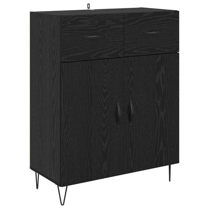 Highboard Schwarz Eichen-Optik 69,5 x 34 x 90 cm Holzwerkstoff