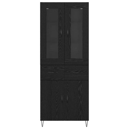 Highboard Schwarz Eichen-Optik 69,5 x 34 x 90 cm Holzwerkstoff