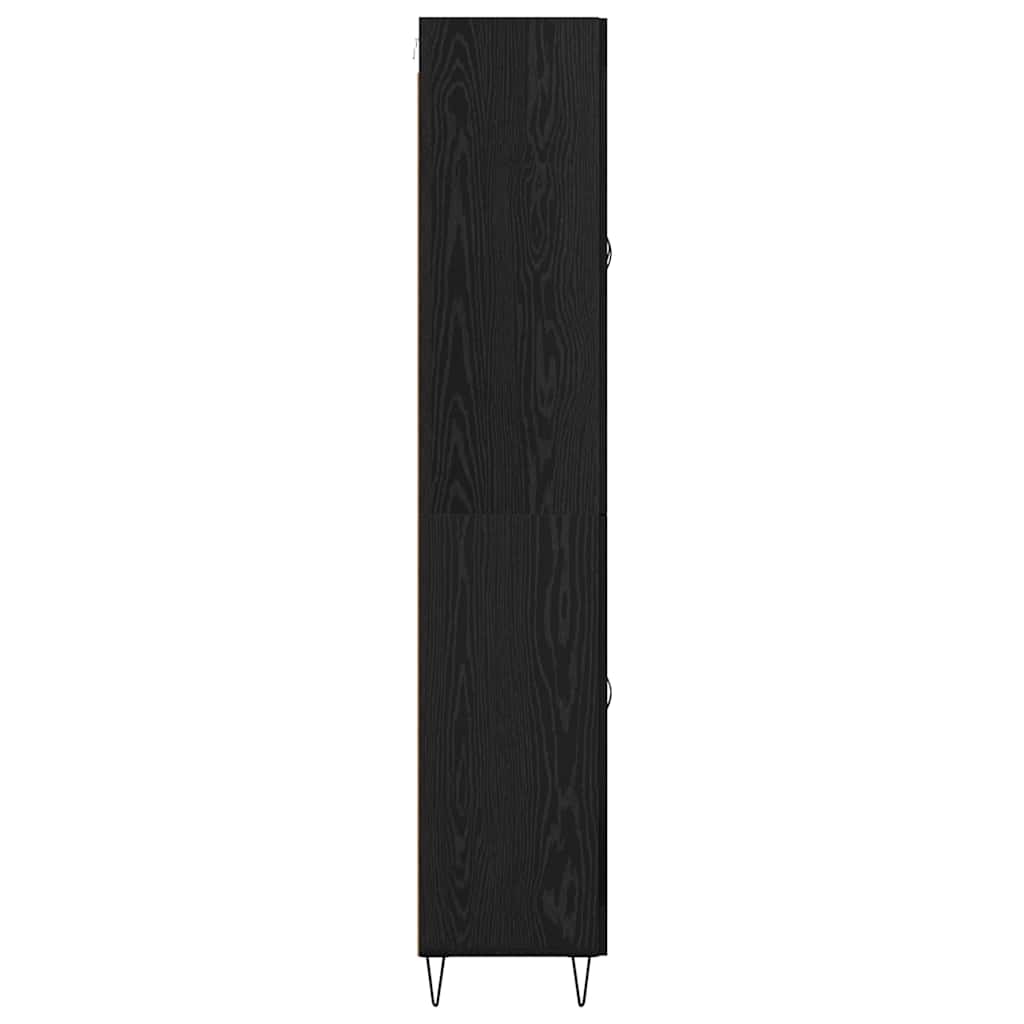 Highboard Schwarz Eichen-Optik 69,5 x 34 x 90 cm Holzwerkstoff