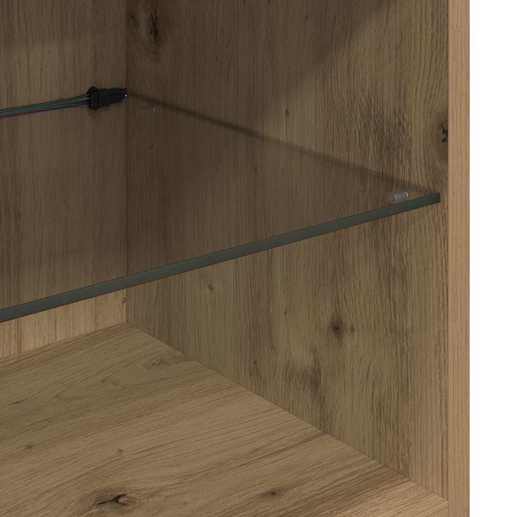 TV-Wandgeräte 5 pcs Schwarz Eichen-Optik Holzwerkstoff