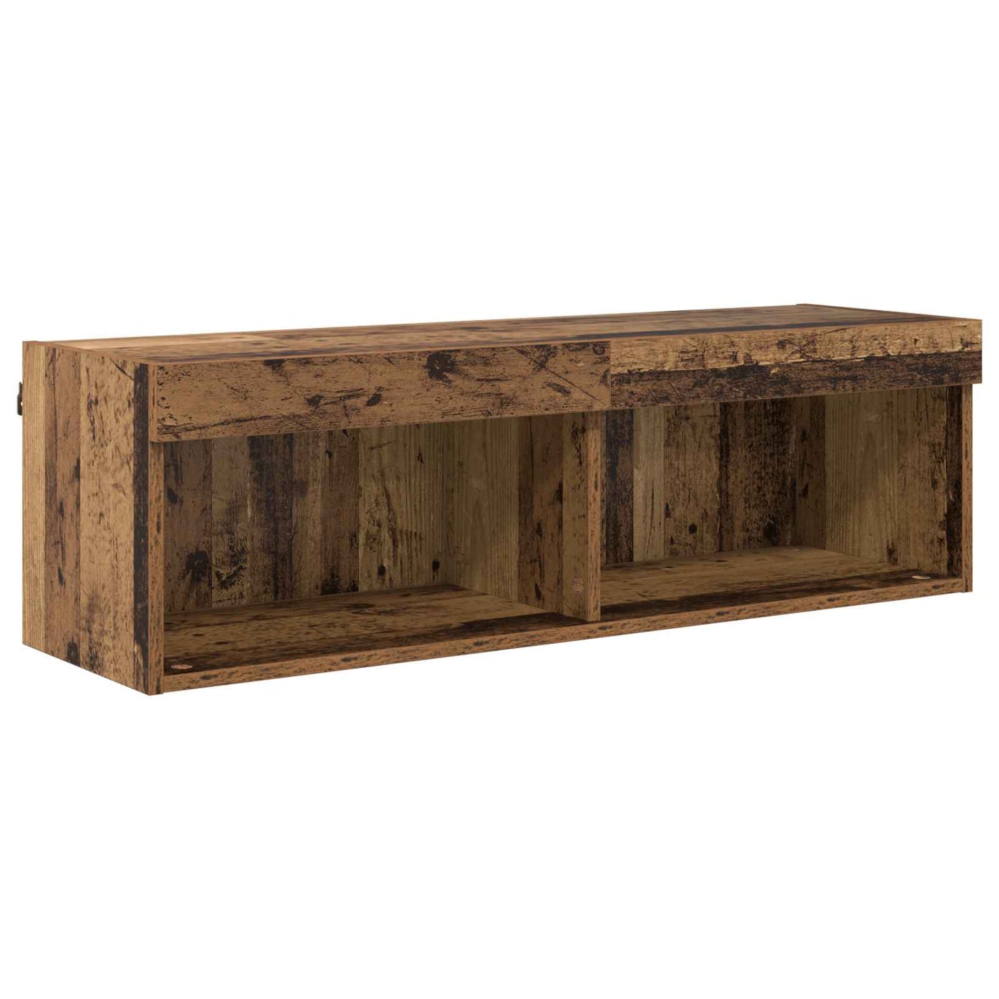 TV Wand Einheiten mit LED mit LED 6 pcs Altholz Holzwerkstoff