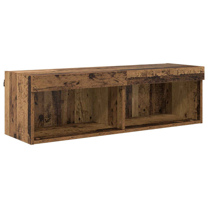 TV Wand Einheiten mit LED mit LED 6 pcs Altholz Holzwerkstoff