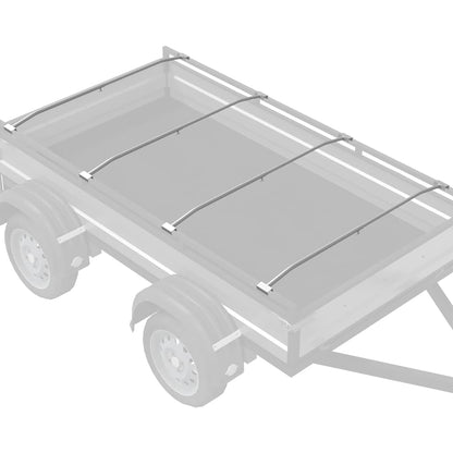 Planehalterung für Anhänger 4 pcs Silber 130-210 cm Aluminium