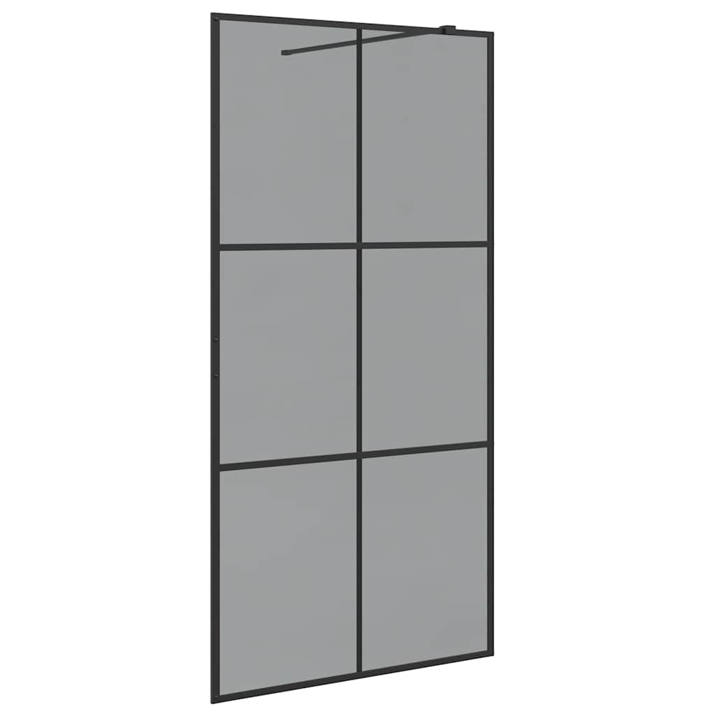 Walk-in Duschwand Schwarz 100 x 195 cm Gehärtetes Glas