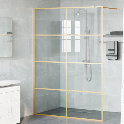 Walk-in Duschwand Gold 140 x 195 cm Gehärtetes Glas