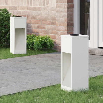 Solar LED Wegeleuchte 2 pcs Weiß Kalt gewalzter Stahl