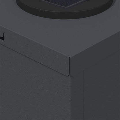 Solar LED Weg Licht 2 pcs Anthrazit Kalt gewalzter Stahl