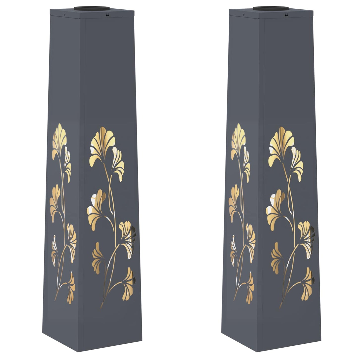 Solar LED Weg Licht 2 pcs Anthrazit Kalt gewalzter Stahl