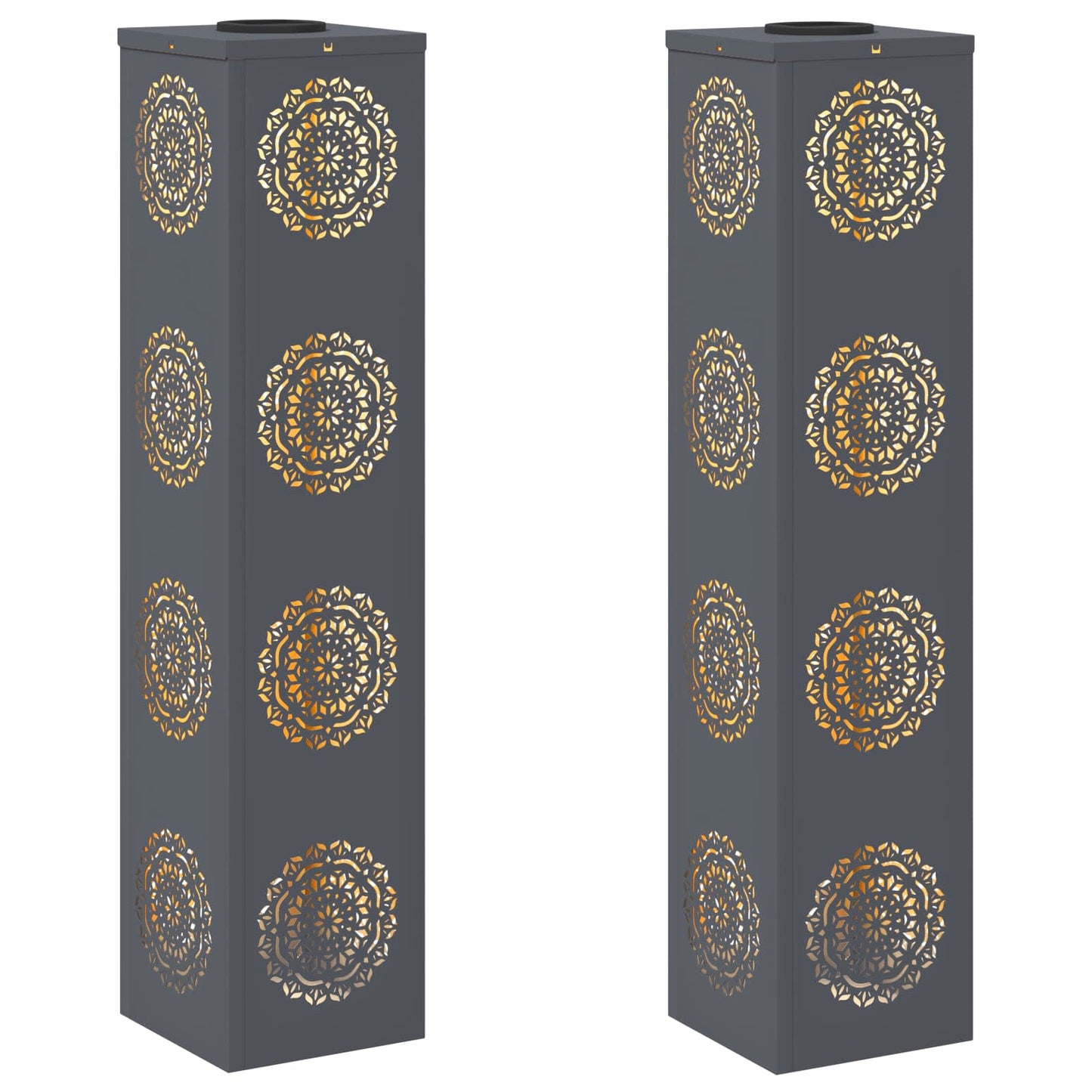 Solar LED Weg Licht 2 pcs Anthrazit Kalt gewalzter Stahl