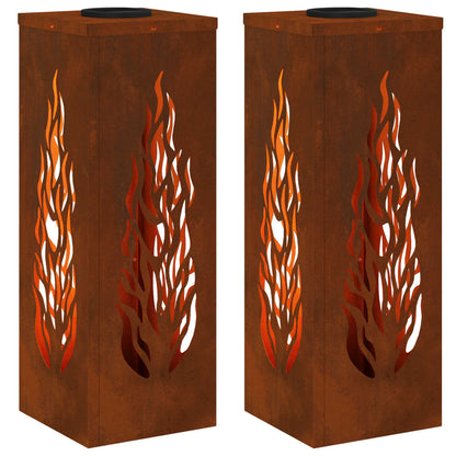 Solar LED Weg Licht 2 pcs Bronze Wetterfeststahl