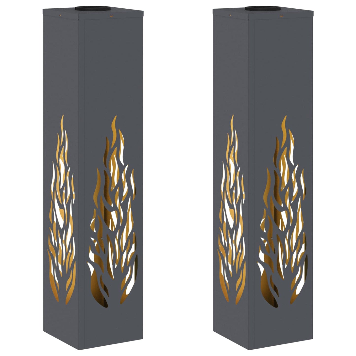 Solar LED Weg Licht 2 pcs Anthrazit Kalt gewalzter Stahl