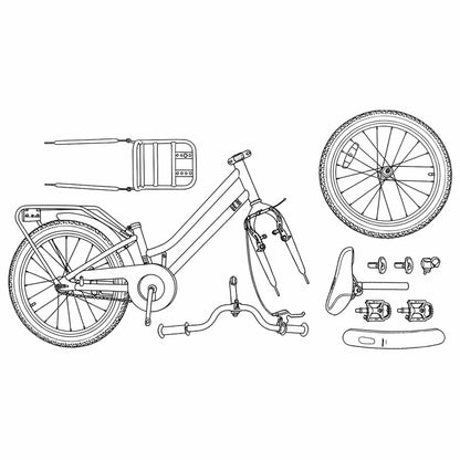 Kinderfahrrad 18 Zoll für 5-7 Jahre alt Schwarz