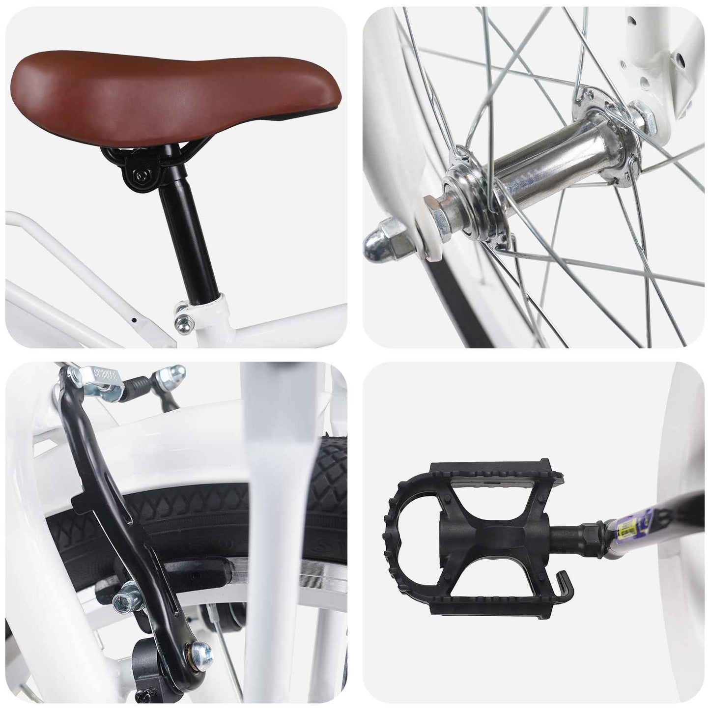 Kinderfahrrad 18 Zoll für 5-7 Jahre alt Weiß