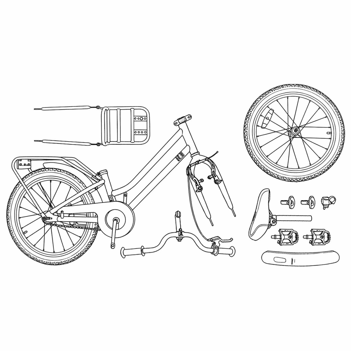 Kinderfahrrad 18 Zoll für 5-7 Jahre alt Weiß