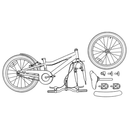 Kinderfahrrad 22 Zoll 7-12 Dunkelrosa