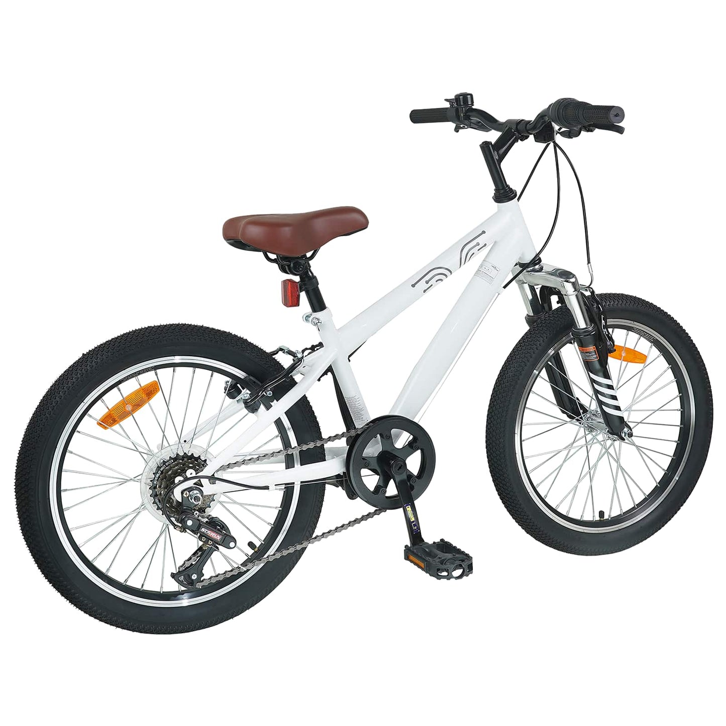 Kids Mountain Bike 20 Zoll 6-Speed für 5-8 Jahre alt Weiß