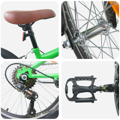 Kids Mountain Bike 20 Zoll 6-Speed für 5-8 Jahre alt Grün