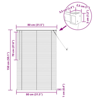 Venetianer Jalousie Verstellbar Silber Grau 150 x 80 cm PVC