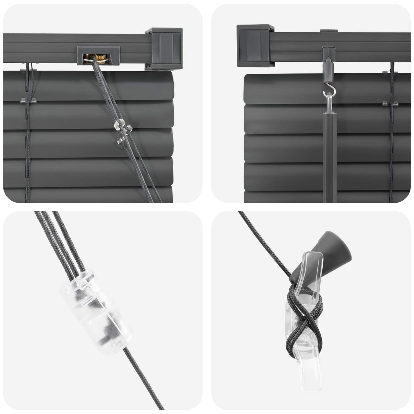 Venetianer Jalousie Verstellbar Silber Grau 150 x 90 cm PVC