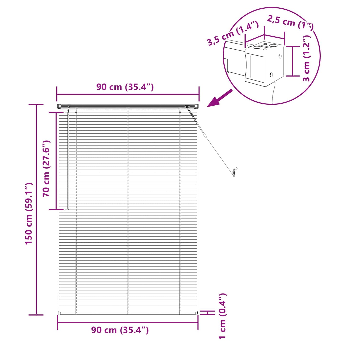 Venetianer Jalousie Verstellbar Silber Grau 150 x 90 cm PVC