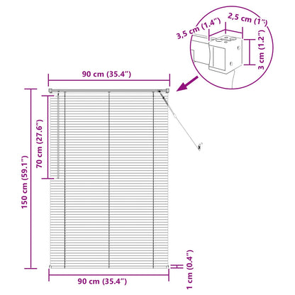 Venetianer Jalousie Verstellbar Silber Grau 150 x 90 cm PVC
