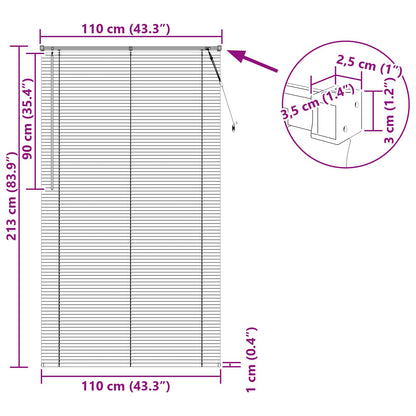Venetianer Jalousie Hellbraun mit Muster 213 x 110 cm PVC