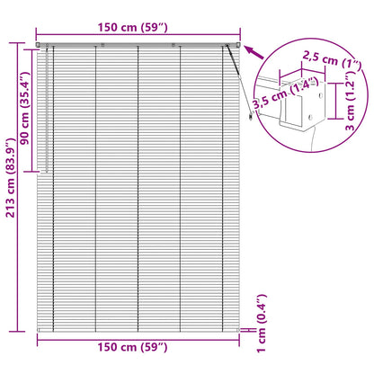 Venetianer Jalousie Hellbraun mit Muster 213 x 150 cm PVC