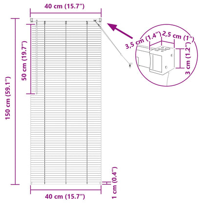 Venetianer Jalousie Dunkelbraun mit Muster 150 x 40 cm PVC