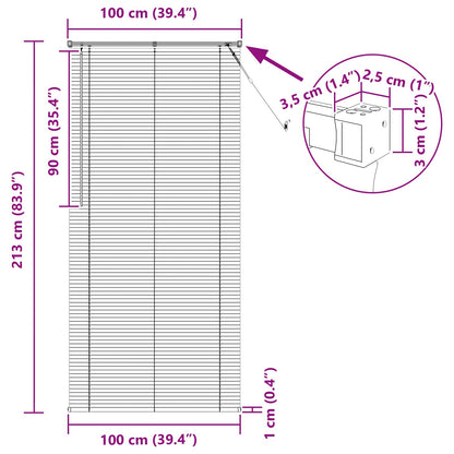 Venetianer Jalousie Dunkelbraun mit Muster 213 x 100 cm PVC