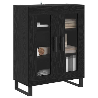 Sideboard Schwarz Eichen-Optik 69,5 x 34 x 90 cm Holzwerkstoff