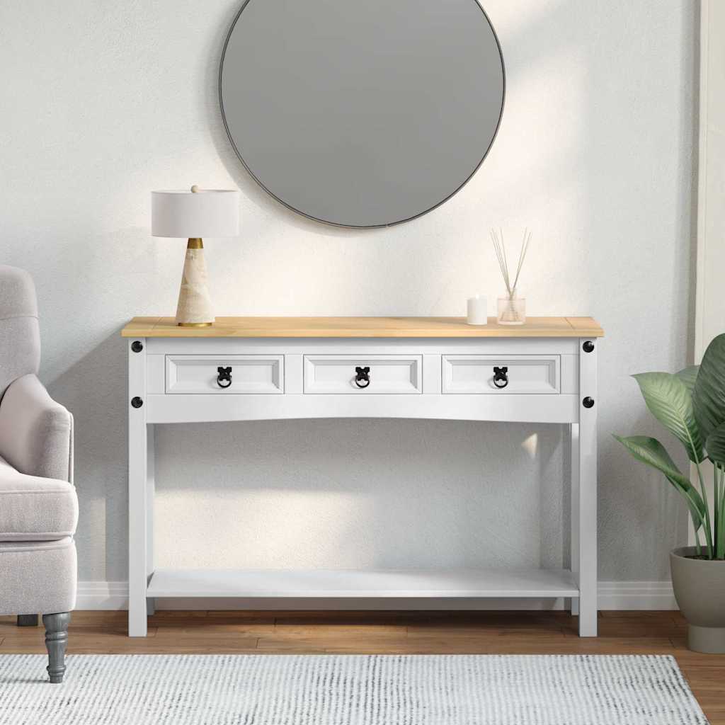 Beistelltisch mit Schubladen Corona Weiß 114 x 34,5 x 73 cm