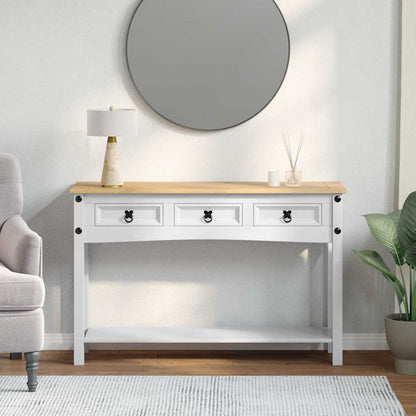 Beistelltisch mit Schubladen Corona Weiß 114 x 34,5 x 73 cm