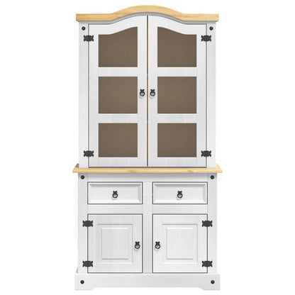 Sideboard Corona Weiß 100 x 48,5 x 179 cm Massives Kiefernholz